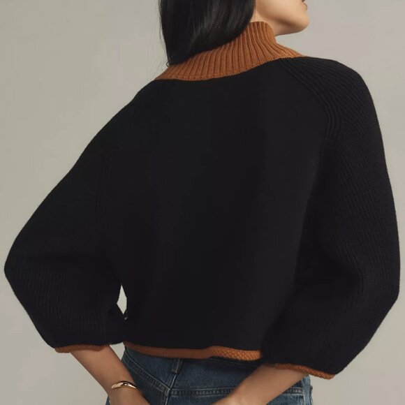 Anthropologie Maeve Dog Knit Cardigan Sweater Cape Greyhound Dogs Shrug L NWT - Picture 4 of 9